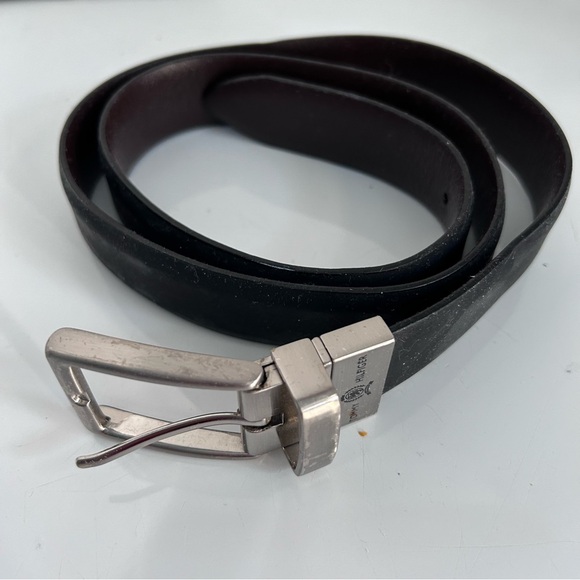 Tommy Hilfiger MEN black/brown reversible leather belt 38” long size 32 - Picture 2 of 6